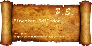 Pinczker Sándor névjegykártya